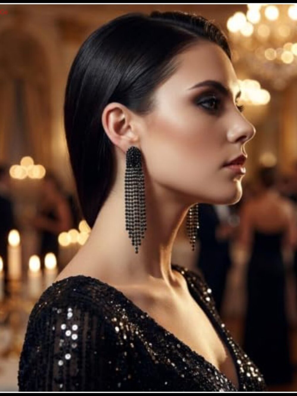 Rhinestone Chandelier Dangle Earrings Crystal Drop Tassel Statement Women - Picture 3 of 6
